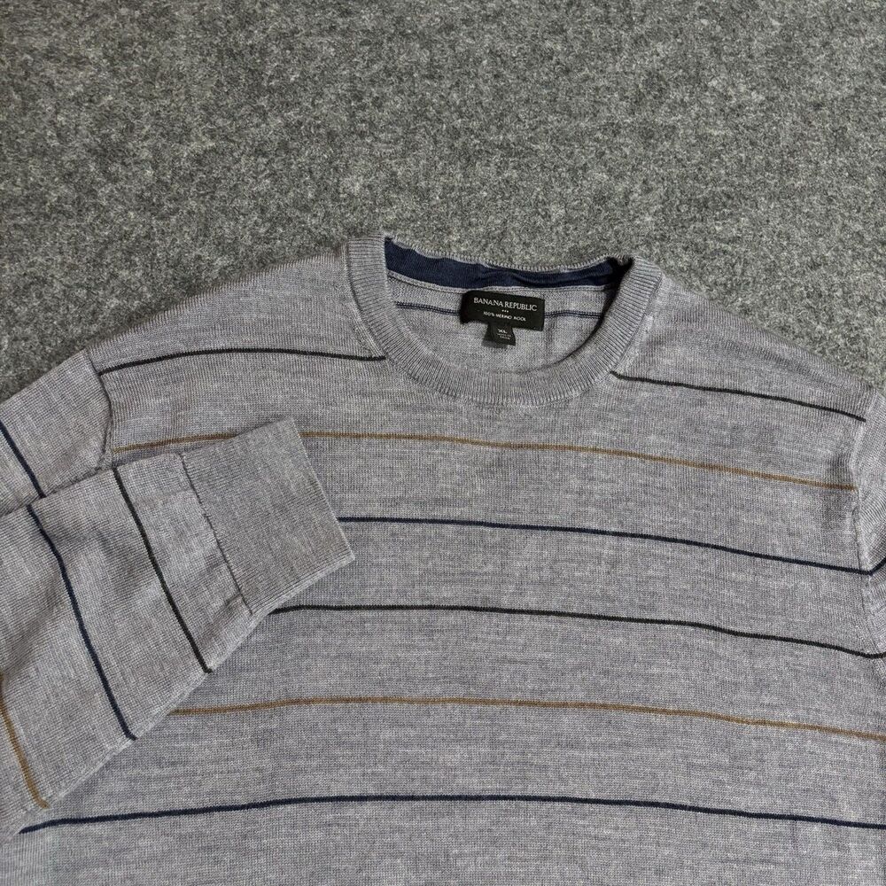 Banana Republic Merino Wool Sweater Men’s Size XL Striped Pullover